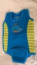 Baby Swimming Green & Blue Wetsuit 6-12 Months By Mothercare 