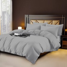 Image of 3PCS 100% Egyptian Cotton Pintuck Plain Duvet Cover Set Flamenco Frills Ruffles