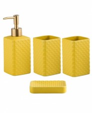Bathroom Accessories Set Ceramic Soap Dispenser Toothbrush Holder Bathroom Tu...