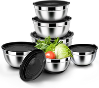 Homikit RüHrschüSsel Set, Edelstahl SchüSsel SalatschüSsel 6Er Set Mit Luftdicht