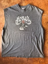 Harley Davidson Sleeveless Prescott, Az Whiskey Row Tee Shirts Lot Of 2