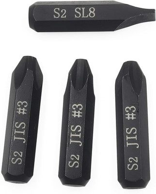 3Pcs JIS Impact Screwdriver Bits and 1Pcs Slotted Impact Bit for Manual Impact D