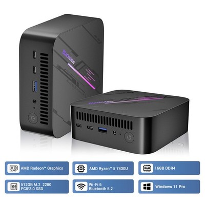 Blackview MP100 Mini PC Ryzen 5 7430U 16GB 512GB SSD Win 11 Pro MINI Desktop PC