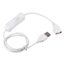 3pcs USB Cable with ON/Off Switch USB Male to Female Extension Cord 1M White