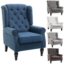 HOMCOM Poltrona da Salotto Stile Francese con Cuscini Sfoderabili