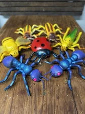 Lot Of 7 Grasshopper Bee Spider Ant Ladybug 1997 TM Large Jumbo Plastic Insect