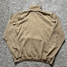 Banana Republic Turtleneck Sweater Mens Large Brown Stretch Merino Wool Knit 272