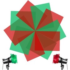 Creative Color Gel Filters 10Pcs - Red  Green for Holiday Lighting Effects