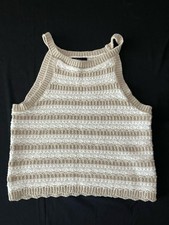 Girl  s Art Class Tan and Ivory Striped Sweater Tank/Top - Size XL 14/16 