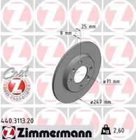 2X Bremsscheibe Zimmermann 440.3113.20 2 Bremsscheiben Hinterachse Hinten