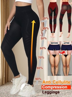 Anti Cellulite Compression Leggings High-Waisted Tummy Control Shapewear Shaping