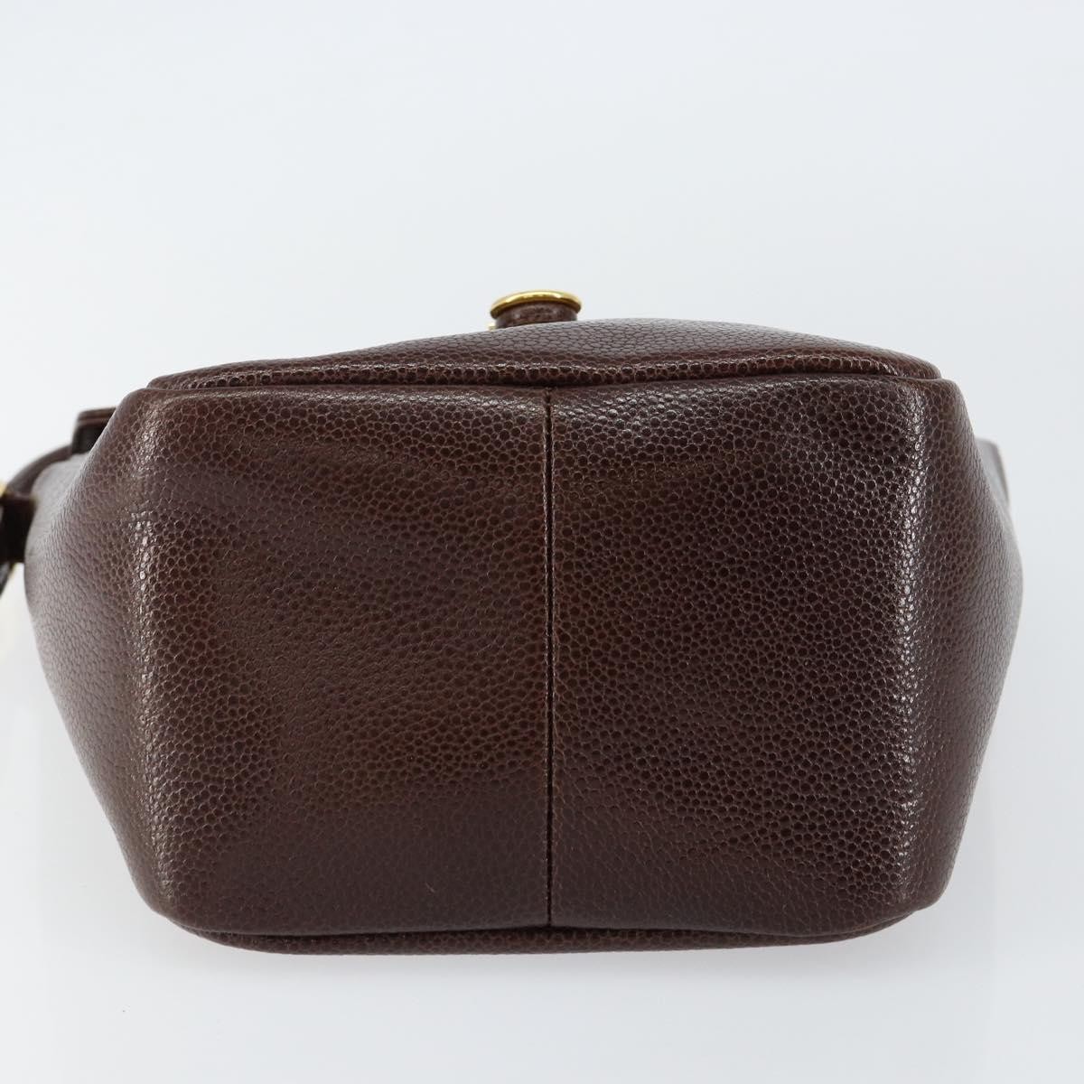 GIVENCHY Shoulder Bag Leather embossed Dark Brown Gold Auth am9398 image 5
