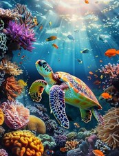 Sea Turtle Diamond Painting Kits, 5d DIY Diamond Painting Kits for Adults,