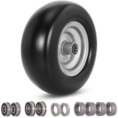 11x4.00-5 Flat Free Tire and Wheel Assembly with 3/4'' Precision bearings or 5...