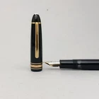 Montblanc Meisterstuck 146 Gold Coated Black Fountain Pen 14k Gold Nib Early 90s