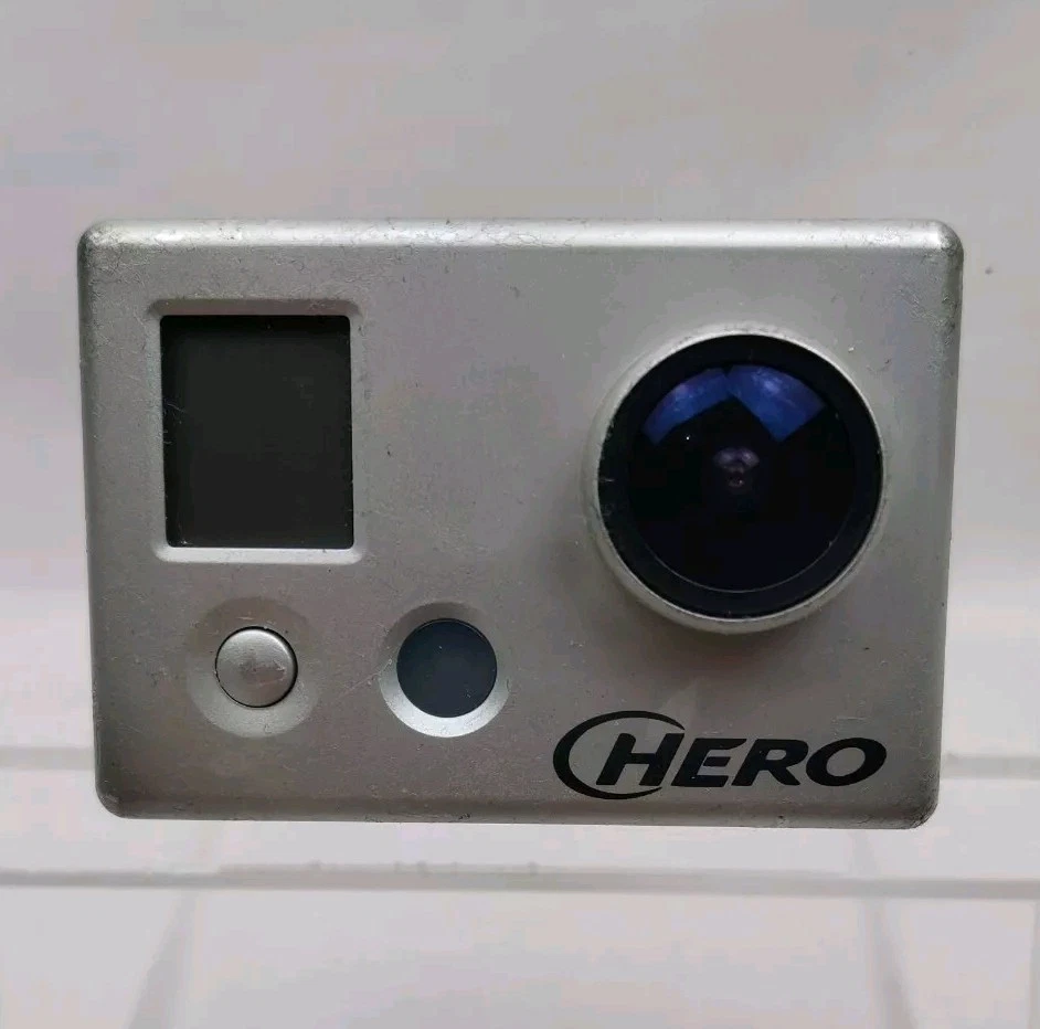 GoPro HD HERO Action Camera Silver with safety mount case lense stickers Go Pro - Image 2 of 4