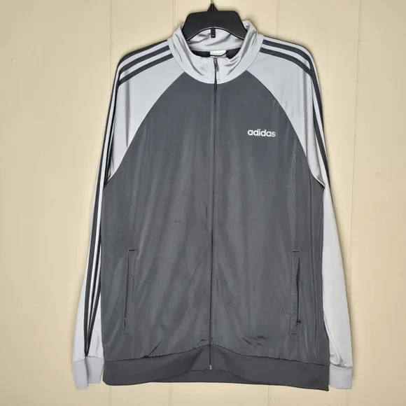 Adidas Men's Gray Track Jacket Size L