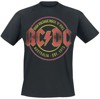ACDC T-Shirt Herren High Voltage - Rock 'N' Roll - Australia Est. 1973 schwarz