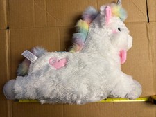 FAO Schwarz Glow Brights Plush Toy Kids LED w/Sound White Unicorn Stuffed Animal