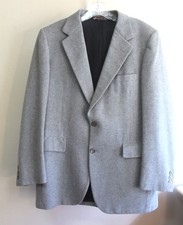 Bespoke Cashmere Sport Coat Mens 40R M L Marled Gray Jacket USA Made Single Vent