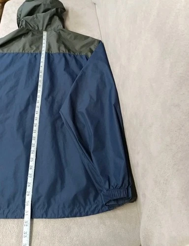 Frogg Toggs Rain Jacket Men's XL /XXL Blue Gray Hooded Packable Full Zip image 8