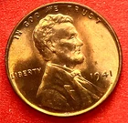 1941-P Lincoln Wheat Cent Penny GEM RED BU From an Original Bank Roll