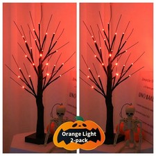 2Pack Halloween Black Ghost Tree LED Tree Lights Tabletop Lighting For Halloween