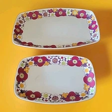 60's Figgjo Flint Turi GRAMSTAD Maja Mexico HTF Pattern 2pc Platter Set 15 & 11"