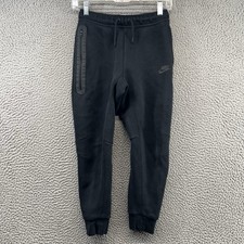 Nike Tech Joggers Kids Medium Black Fleece Sweatpants Tapered Sportswear Youth