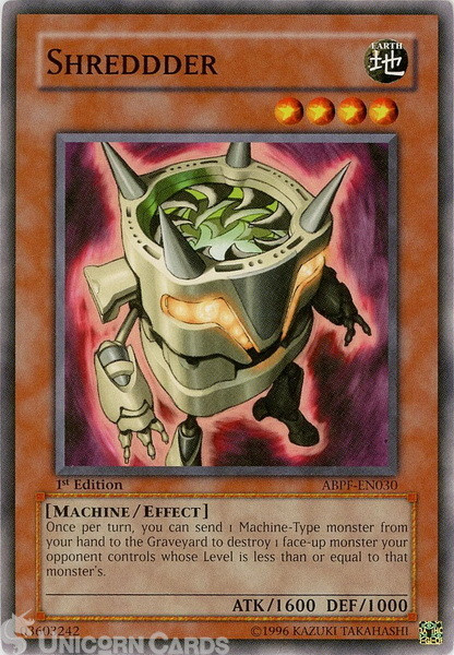 ABPF-EN030 Shreddder Common 1st Edition Mint Yu-Gi-Oh! Card