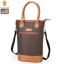 Wine Carrier Bag Insulated 2 Bottle Cooler Protection Carrying Tote Travel FREE