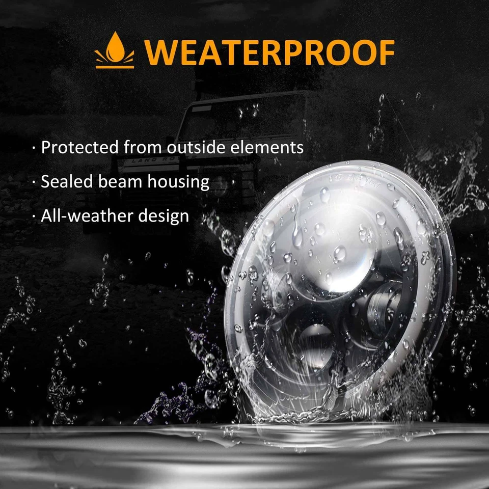 Faro proyector LED 7" haz alto bajo DRL señal de giro para Harley Davidson EE. UU. Foto 4 de 4