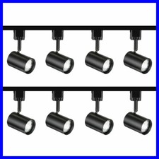 Single Circuit Rail Track Light 4M 4 Meter Black 8 Spot Kitchen Bar 5W GU10 LED