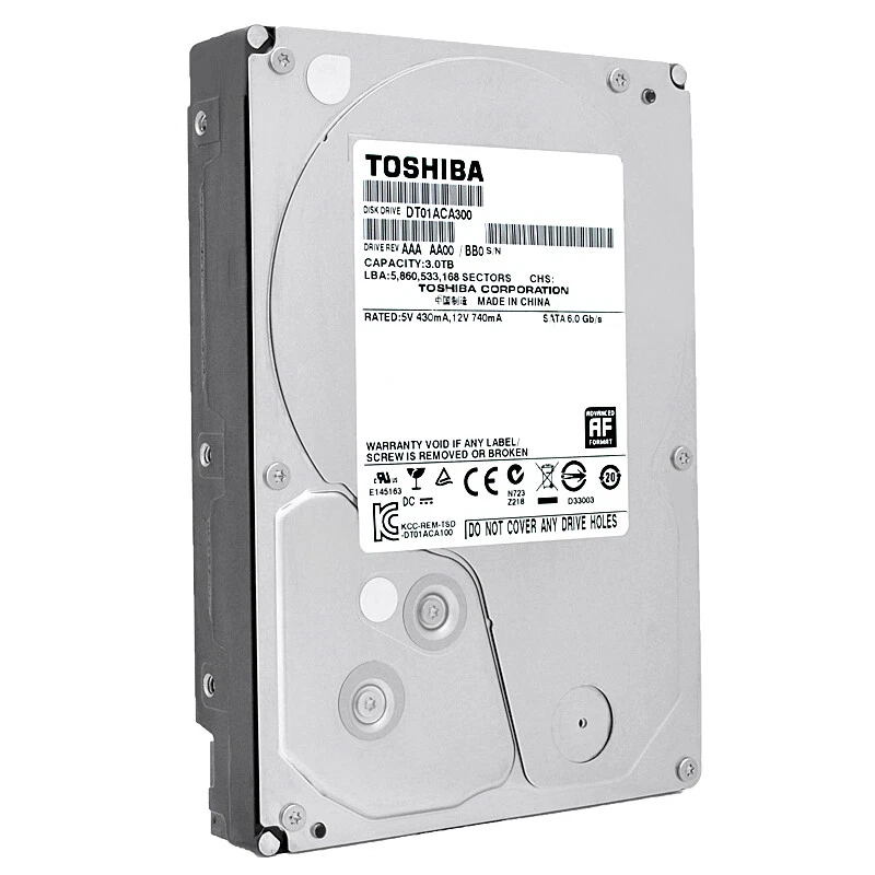Hard Drive Toshiba 3TB DT01ACA300 SATA III 7200U/Min 32MB 3,5'' Inch