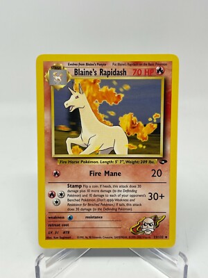  Pokémon Gym Challenge Blaine's Rapidash 33/132 Regular NM