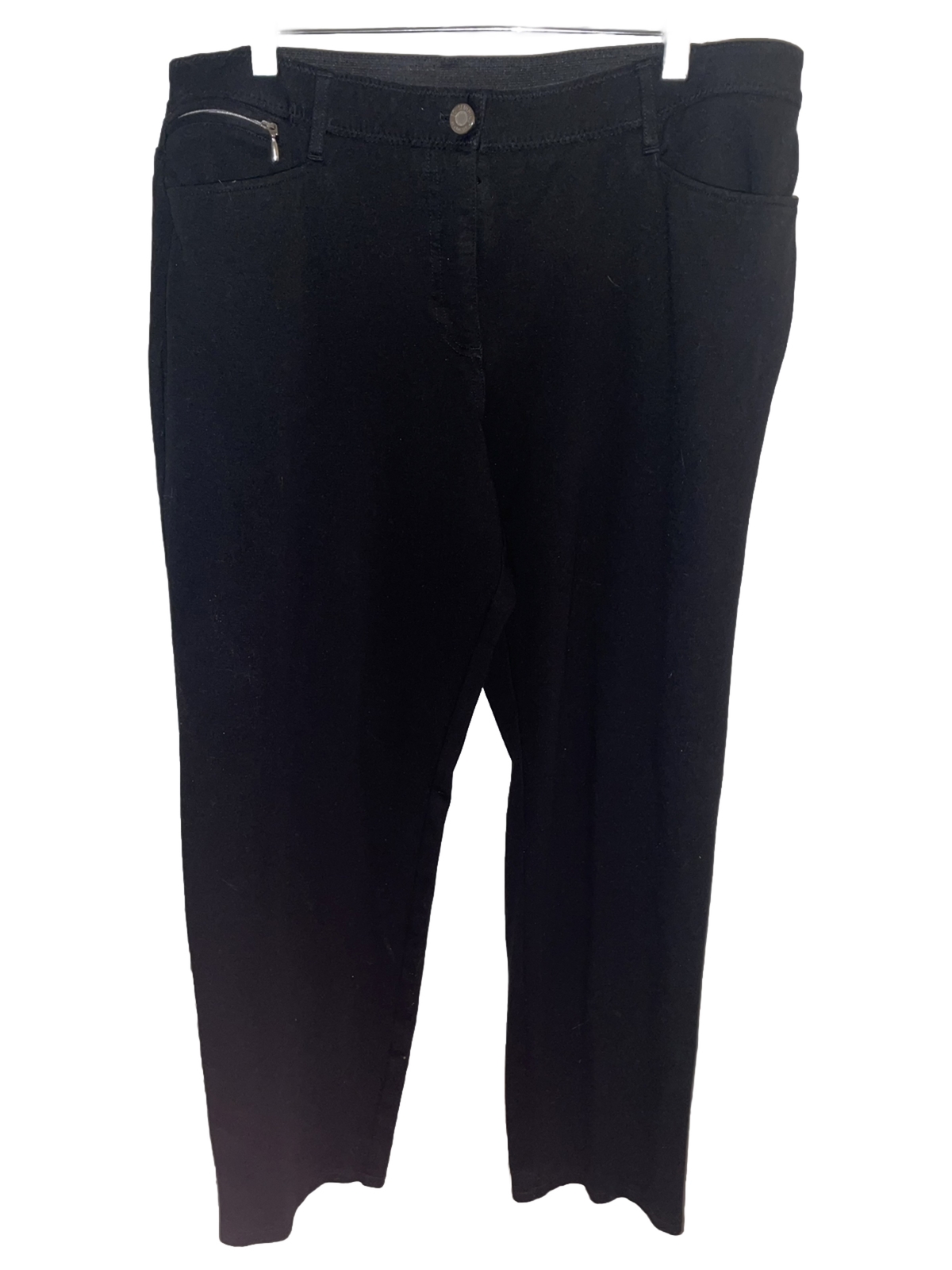 Chicos So Slimming black straight leg jean’s stretch comfort vanity sz