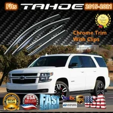 For 2015-2021 Chevy Tahoe GMC Yukon Window Visor Sun/Rain Guards Deflector Smoke