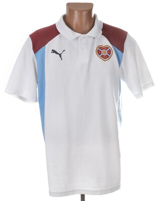 HEART OF MIDLOTHIAN HEARTS SCOTLAND 2015/2016 POLO FOOTBALL SHIRT SIZE L ADULT
