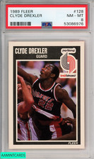 1989 FLEER CLYDE DREXLER #128 PORTLAND TRAILBLAZERS PSA 8 NM-MT