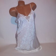 Vintage Lingerie Amelia's Chemise Slip Medium Ivory Floral Jacquard Sleepwear