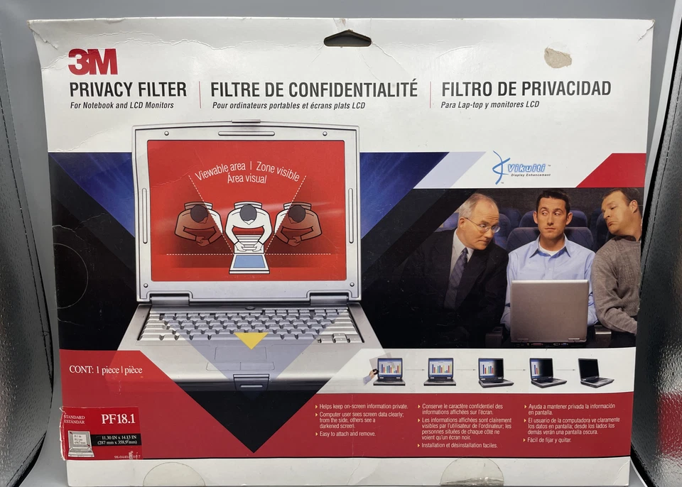 3M Privacy Filter PF18.1 11.30" x 14.13" for Notebook & LCD Monitors New - Image 3 of 4