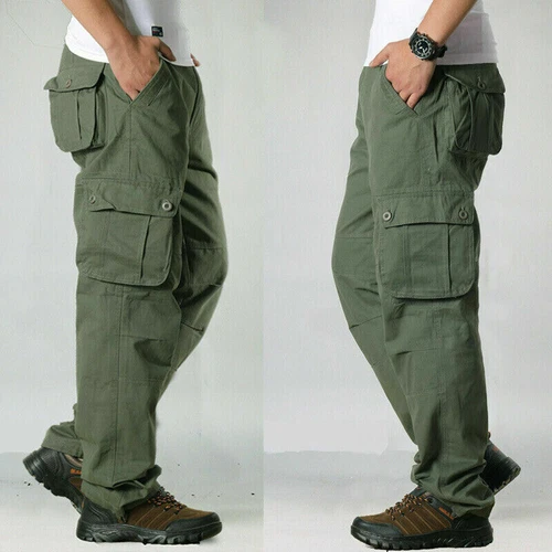 Men's   Outdoor Pocket Pants Tactical Cargo Army Work Trousers Plus Size - Picture 19 of 27