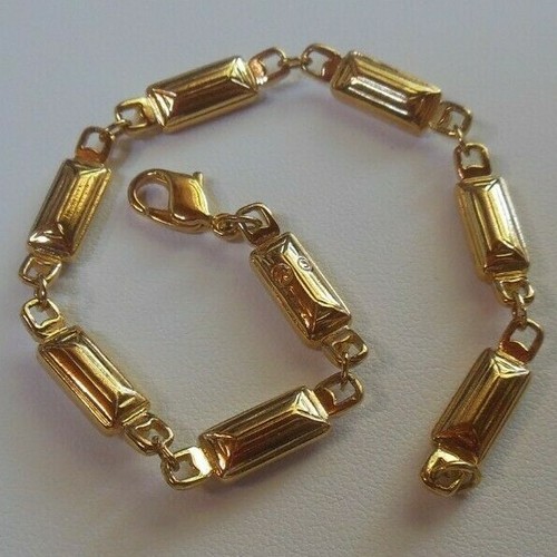 Cadena de eslabones de pulsera vintage con logotipo SWAN baguette 7,5" de largo - Imagen 4 de 4