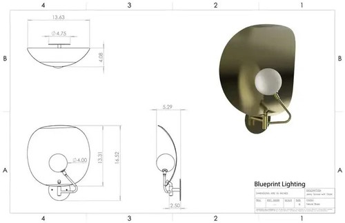 Jenny Glass Large Wall Sconce in Enamel, Glass & Brass, GS Lighting - Picture 8 of 10