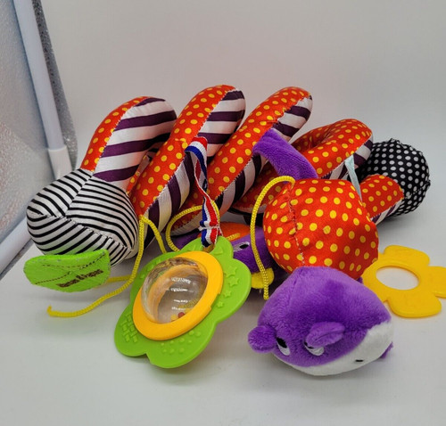 Mamas and Papas Black White Spring Baby Stroller Car Seat Crib Tummy Time Toy