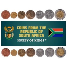 Set 7 Coins South Africa 5 10 20 50 Cents 1 2 5 Rands 2011