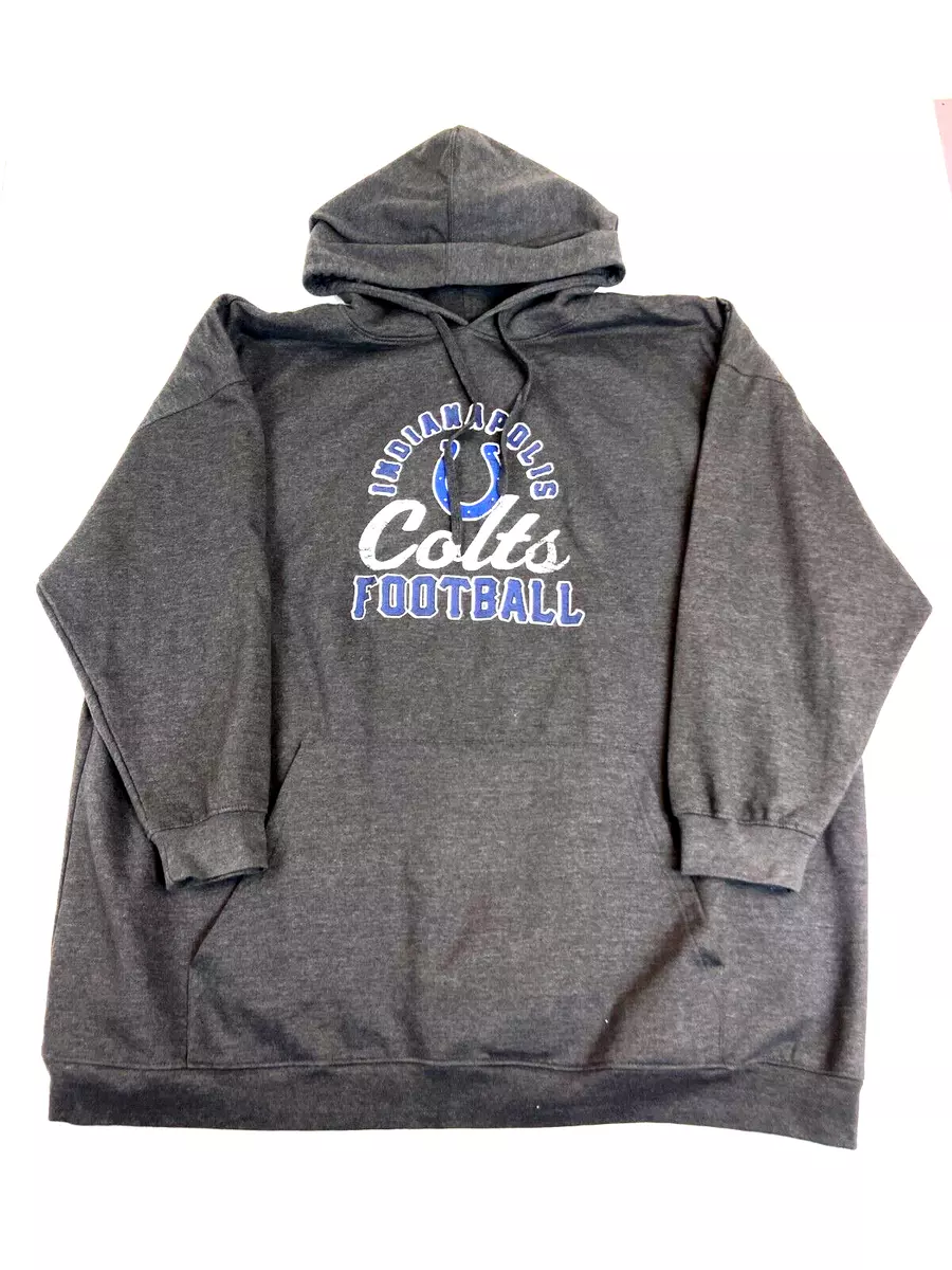 Indianapolis Colts Sweatshirt Mens 6XL Gray Hoodie Pullover Sweater Majestic