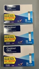 CONTOUR NEXT BLOOD GLUCOSE 70 TEST STRIPS (3 boxes) Total 210 Expire: 01/28/2027