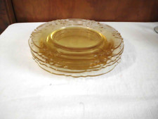 Heisey Glass Sahara Empress Plates Set of 5 8" and 7 1/2" 1932-34 Marked H