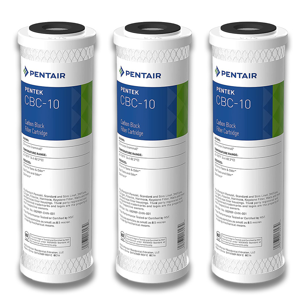Pentair CBC-10 RO Carbon Block Water Filter Cartridge 0.5 Micron 10 Inch 3 Pack